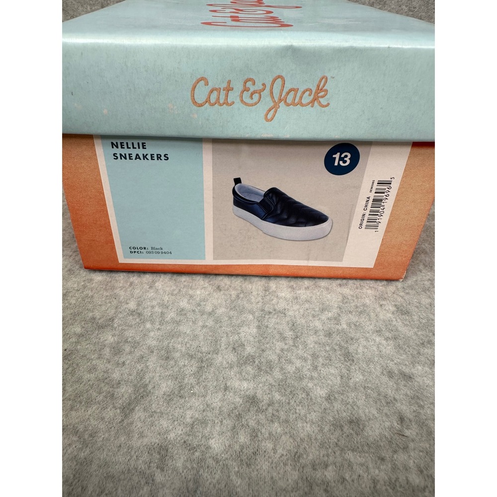 Cat & Jack Black Nellie‎ Sneakers Kids Size 13 Slip On Shoes - Picture 6 of 6